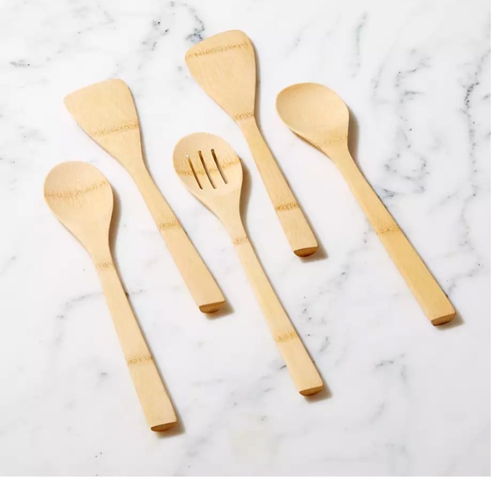 Crate&barrel set/five bamboo wooden cooking tools